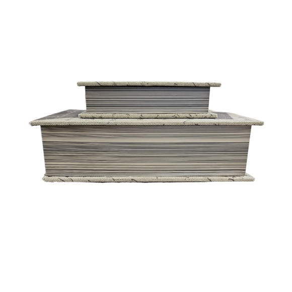 Burlap Paris Eiffel Tower Decorative Nesting Book Boxes - Picture 7 of 7